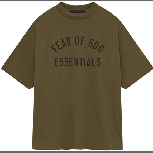 Fear of God Essentials Olive T-Shirt - Picture 1 of 3